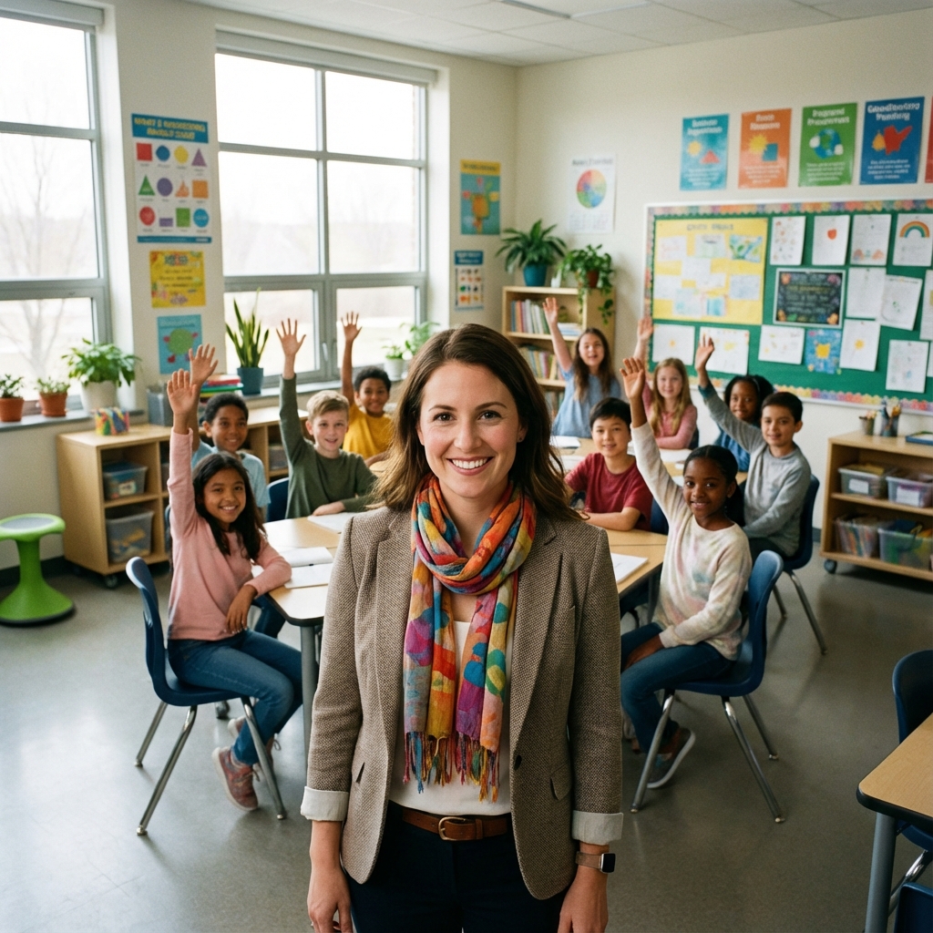 Teacher with Students